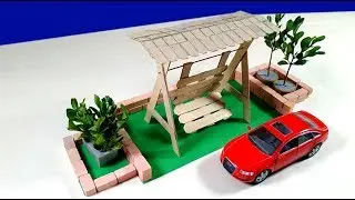 How to Make Miniature Swing from Cardboard & Mini Bricks ||DIY || Miniature Crafts Ideas