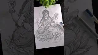 🥰Cute saraswati mata drawing❣️ #shorts #short #shortvideo #viral #trending #saraswati