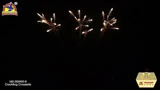 90 Shots Crackling Crossette W Shape Combination Effects Outdoor Cake Fireworks