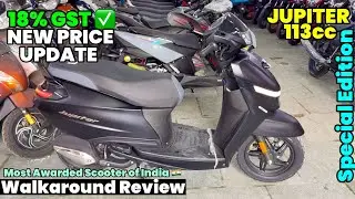 New GST 2.0 Price | TVS Jupiter 113cc Special Edition Stardust Black 2025 Model Walkaround Review 