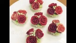 Red Roses Flower Cupcake Handmade Soap