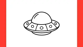How to draw UFO step by step / drawing alien spaceship easy