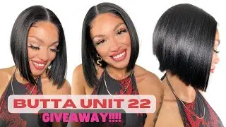 GIVEAWAY(closed)‼️NEW BUTTA UNIT 22- BLUNT CUT SYNTHETIC LACE FRONT BOB WIG💕FT. SENSATIONNEL