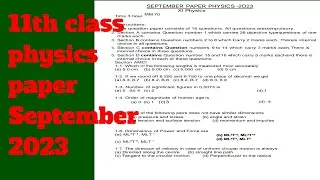 Pseb #11th #class #physics #paper September exam 2023 Pseb  Physics paper #September #2023 exam