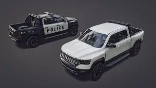 Pickup (Truck) 1 Game Asset - in Blender