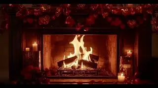 Valentine&rsquo;s Day Fireplace Ambience with Candles ❤️ | Cozy Fire Sounds (10 Hours)
