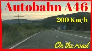 Hochsauerland Germany from Velmede to the Hemberg Tunnel - Autobahn A46 with 200 Km/h | On the road
