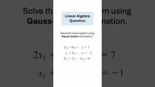 Solving a Linear System Using Gauss-Jordan Elimination #maths #algebra