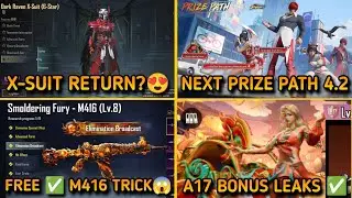 🔴 DARK RAVEN X-SUIT RETURN? 😍 | NEXT PRIZE PATH 4.2 | NEW M416 TRICK😱 SPIN | A17 BONUS PASS