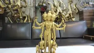 Brass Showpiece Dattatreya God Idol Statue-9*4.5*12 Inch (BS969 X)|दत्तात्रेय जी की पीतल की मूर्ति |