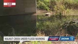 Walnut Creek in Clive under flood warning