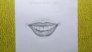 Smile lips sketch for beginners || Smile lips drawing