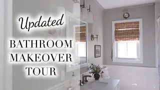 Classic Bathroom Tour | Gray Paint, Crown Molding + Organization