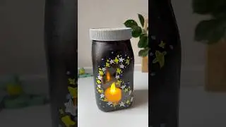 Painting on glass jar #shorts #viralshorts #homedecor #handmade #diy #jarcraft