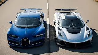 Bugatti Chiron Vs Koenigsegg Jesko Absolut! Fastest Car In The World 2025? 