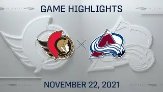 NHL Highlights | Senators vs. Avalanche - Nov 22, 2021