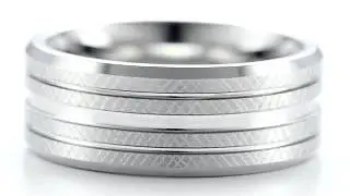 Men's Florentine Finish White Tungsten Band