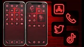 Neon red app icons - video
