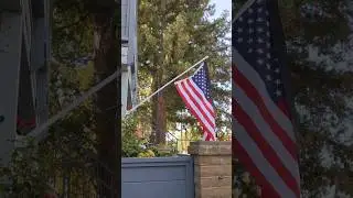 How to lower your flag to half-staff on a house-mounted flagpole 🇺🇸 #americanflag #patriotic