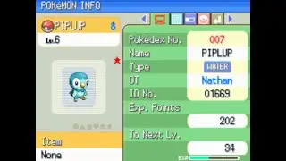 DPPt Retail RNG Manipulation for Shiny Piplup