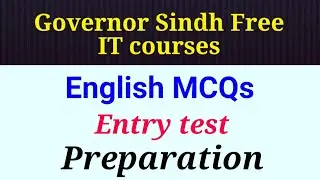 Governor sindh free IT courses test preparation English MCQs for entry test