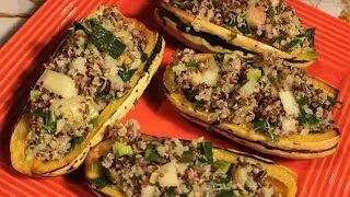 Potato and Leek Stuffed Delicata Squash