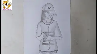 Hidden face drawing || How to draw a girl with cap || Pencil sketch ||