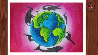 world animal day drawing / Wildlife conservation drawing / Save Wildlife poster drawing