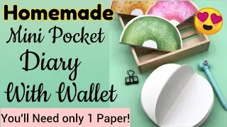 How to make donut diary/ Diy Donut Notebook/ paper craft/ Kawaii wallet diary/Cute mini Pocket Diary