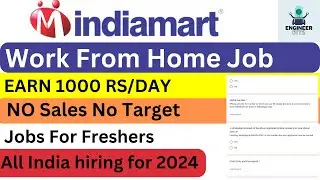 Indiamart Recruitment 2024 | Work From Home Jobs for Freshers in Indiamart