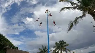 Playa del Carmen, Danza de los Voladores, Dance of the Flyers (Men Hanging from Rope)
