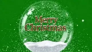 Merry Christmas Snow Globe Text Animation &ndash; Winter Green Screen Loop 01