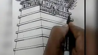 கோயில் கோபுரத்தை எளிமையாகவும் அழகாகவும் வரைவது எப்படி?