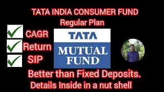 BETTER THAN FIXED DEPOSITS |            TATA INDIA CONSUMER FUND REGULAR PLAN - DETAILED REVIEW.