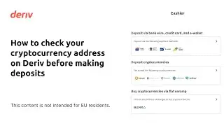 How to check your cryptocurrency address on Deriv before making deposits (non-EU clients)