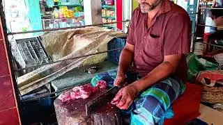 Amazing goat skull head bone meat cutting 