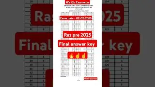 Ras pre exam 2025 final answer key out. | Ras pre final answer key 2025