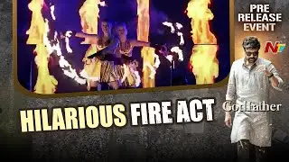 Hilarious Fire Act | Crazy Stunts at God Father Pre Release Event | Ntv