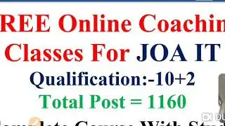 |JOA IT |Free Online Coaching Classes for JOA IT. EXAM pattern .guidance how to clear exam .