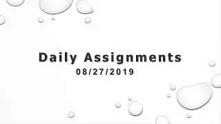 Daily Assignments - (08-27-2019)