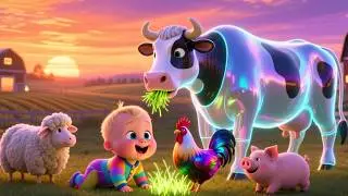 Farmyard Fun with Baby 🐄 | Animal Sounds Song for Kids | Sing Along Farm Rhyme