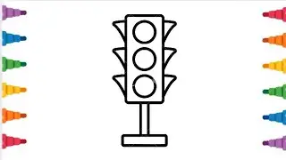 Draw and Color Police Constable and Road Lights | Easy Drawing for Kids 🚓🚦🎨