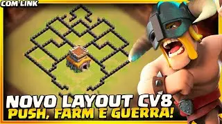 NOVO LAYOUT CV8 ANTI PT! GUERRA, FARM E PUSH ATUALIZADO 2022!! CLASH OF CLANS