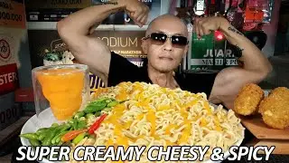 SUPER CREAMY CHEESY AND SPICY  NOODLES + CABE GENDOT KATSU♨️♨️🔥🔥🌶️🌶️