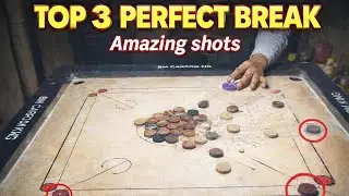  Top 3 Perfect Break Shots 🔥 | Normal & Slow Motion | Amazing Carrom Break | BM Carrom King #carrom 