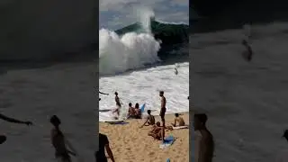Tsunami Hits Beach with Tourist