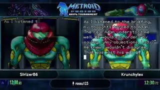 Strizer86 vs Krunchylex. Metroid Fusion Any% Tournament 2018