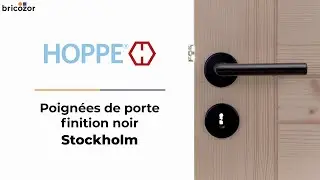 PRESENTATION - Poign&eacute;e de porte double sur rosaces rondes - finition noir - Stockholm HOPPE
