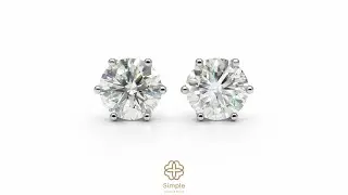 ผลงานสั่งทำของทางร้าน ( Make to Order ) Moissanite Earrings by ร้าน @Simple Jewelry