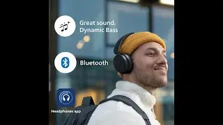 Philips H5209 Wireless Headphones,Over-Ear Bluetooth Headphones with Dynamic Bass